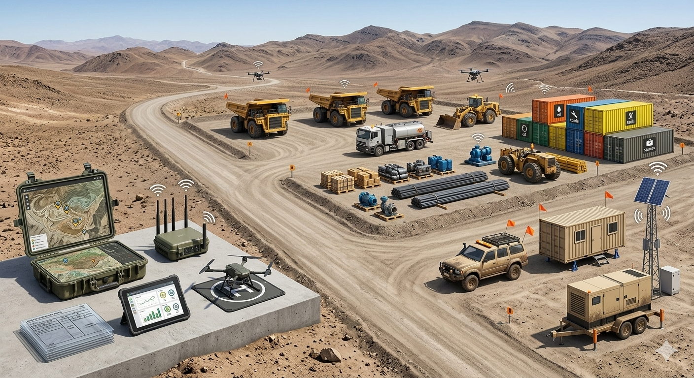 Equipos mineros en terreno